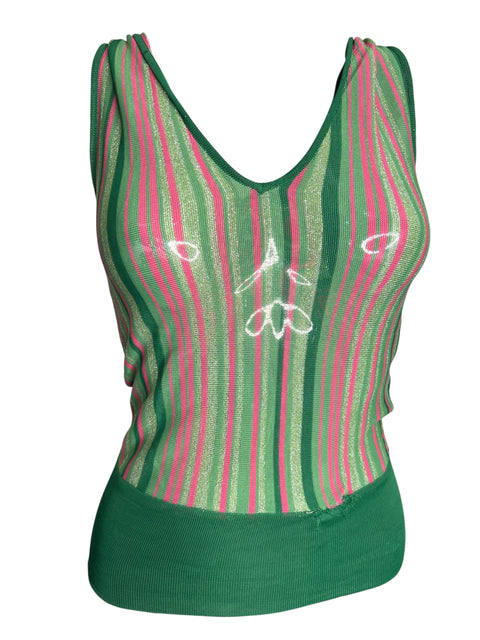 Extyn Green Pink Stripes Tank Top