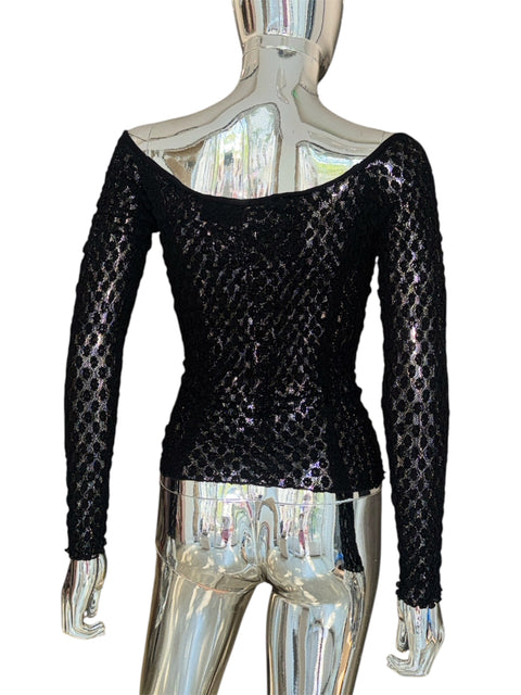 Roman’s Black Lace Boatneck Longsleeve