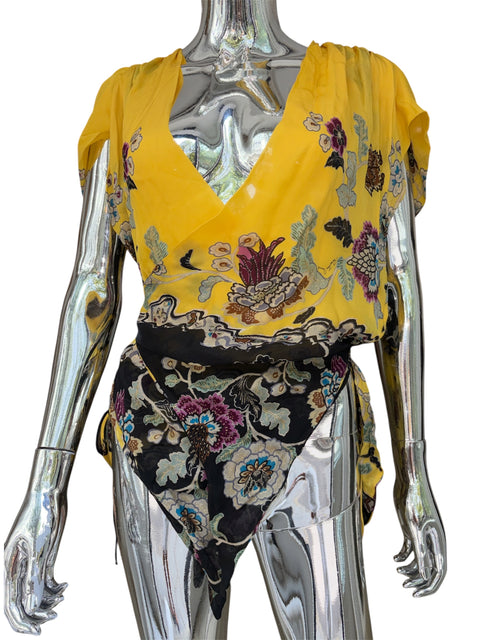 Roberto Cavalli Spring 2003 Silk Chinoiserie Set