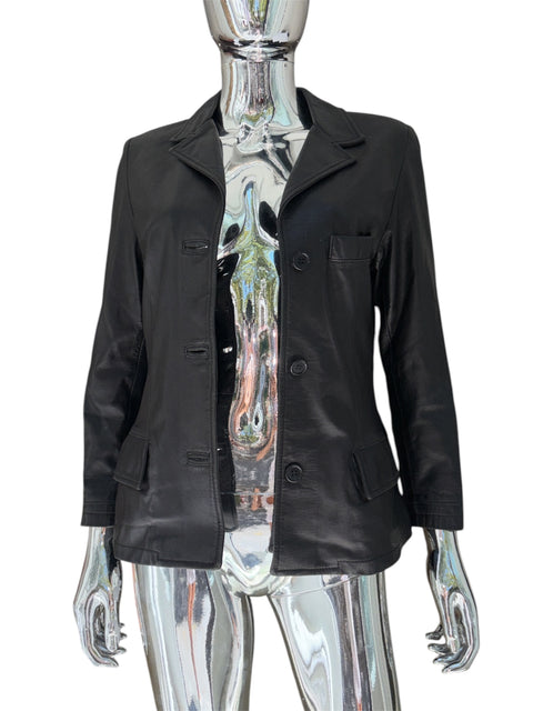 Donna Blu Black Leather Blazer
