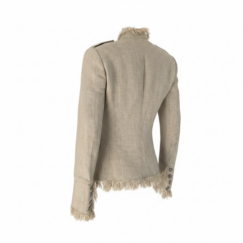 Dolce & Gabbana Linen Raw Hem Jacket