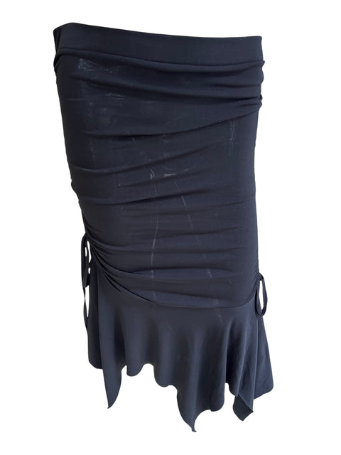 Lizalú Black Ruching Detail Skirt