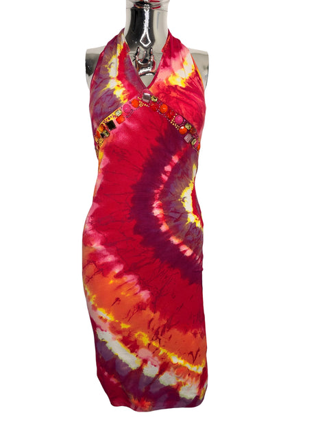 Blumarine Gemstone Pink & Orange Dress