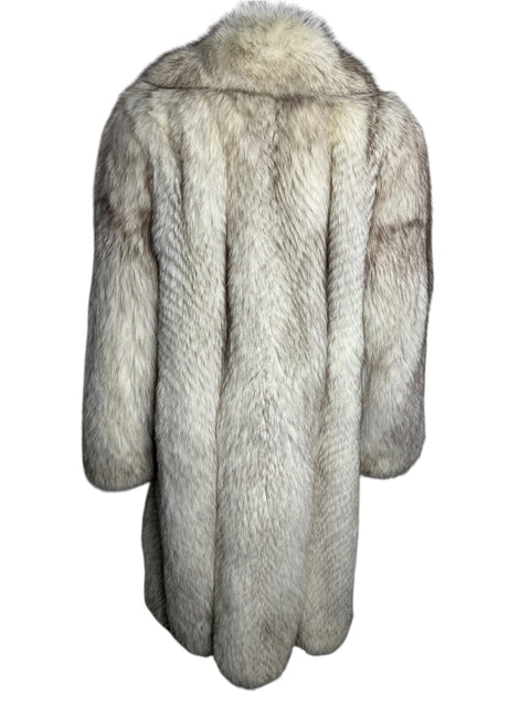 Vintage Écru Chevron Long Fox Fur