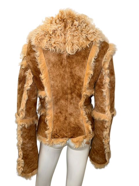 Roberto Cavalli Camel Shearling Jacket