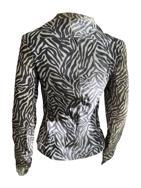 Mabrun Leather Écru Zébra Print Jacket