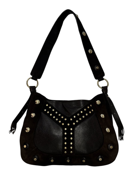 Yves Saint Laurent Dark Brown Studded Bag