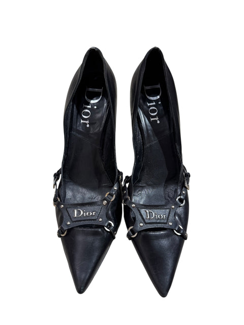 Dior Black Bondage Heels