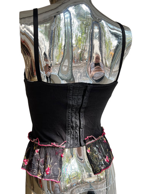 Undercolors Of Benetton Black Pink Lace Corset
