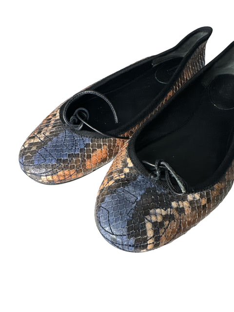 Gucci Blue Brown Sneak Ballerina
