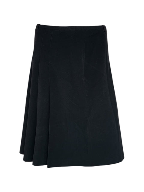 Conbipiel Black Pleated Midi Skirt