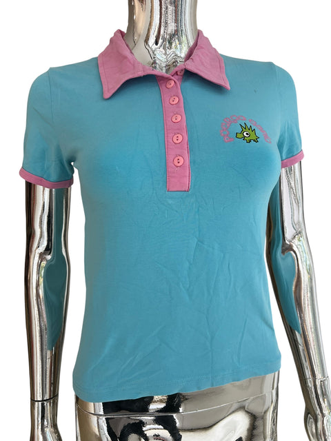 Puerco Espia Blue Pink Detail Polo