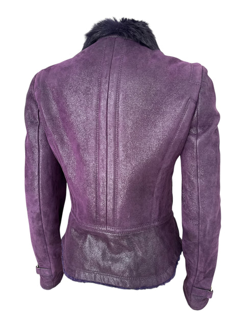 Gucci FW06 Purple Leather & Fur Jacket