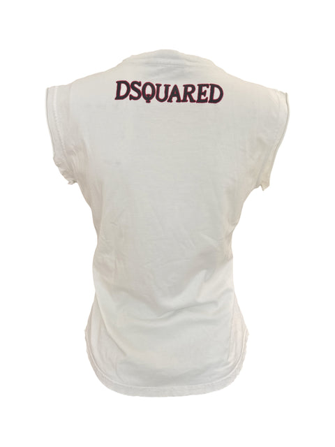 Dsquared White Graphic Tee