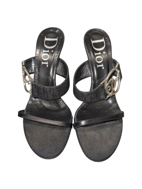 Dior By Galliano Black Logo Mules