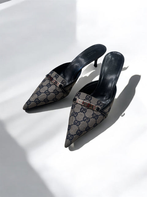 Gucci Canvas Mules