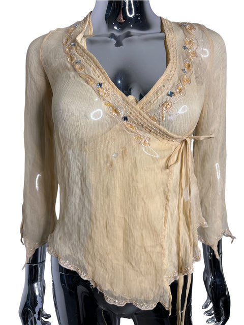 Kor&Kor Beige Silk Pearl Blouse