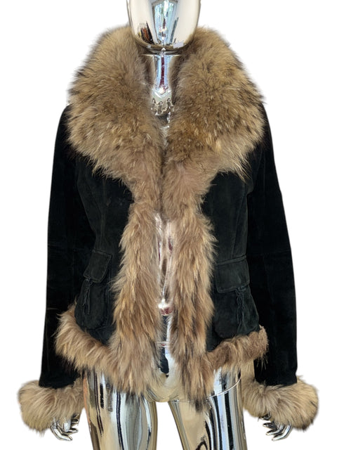 Oakwood Leather & Racoon Fur Jacket