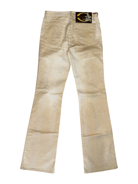 Just Cavalli Beige Snake Print Jeans