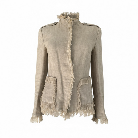 Dolce & Gabbana Linen Raw Hem Jacket