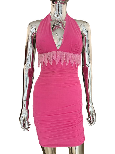 La Perla Pink Mesh Bodycon Dress