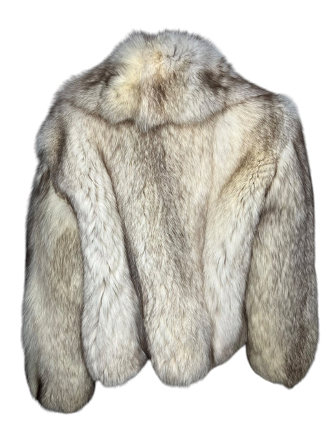 Vintage Écru Brown Crop Fox Fur