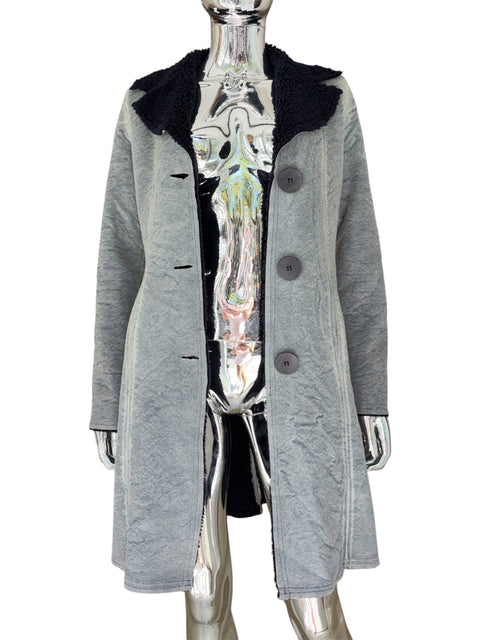 Barbara Milano Faded Blue Shearling Coat