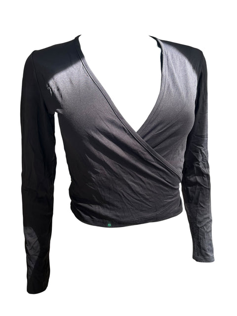 Specchio Woman Black Wrap Top
