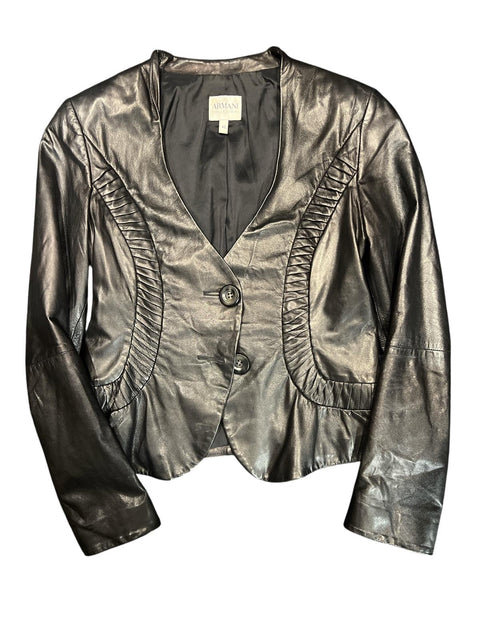 Armani Collezioni Fitted Leather Vest