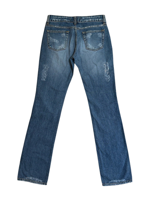 Lui Jo Ripped Jeans With Rhinestones