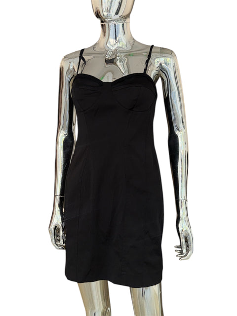 Conbipiel Black Structured Dress With Lace