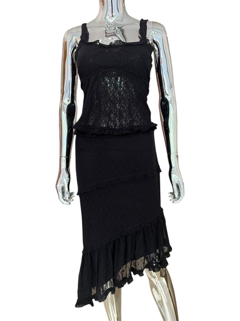 Moschino Jeans Black Lace Skirt And Top Set