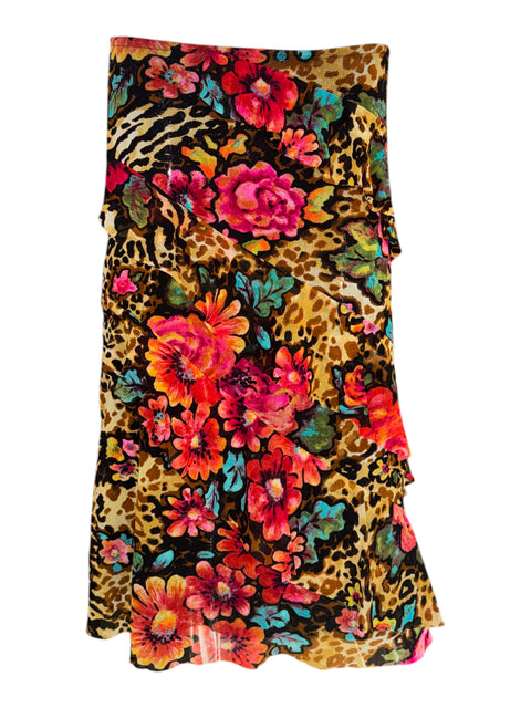 Kenzo Mesh Flower&Animal Print Skirt