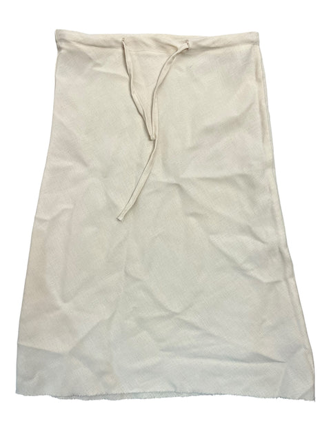 Vintage Ecru Linen Mid Skirt