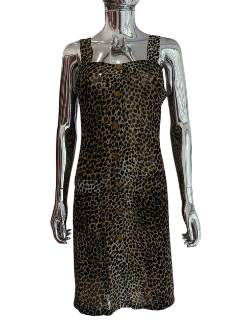 Dolce & Gabbana Mare Leopard Print Button-Up Dress