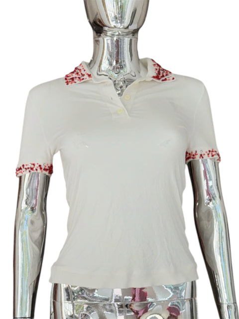 Blugirl White Red Pearl Polo