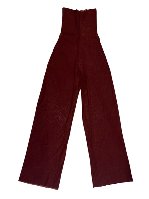 Jean Paul Gaultier Burgundy Mesh Pants