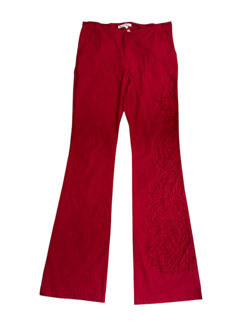 Guess Collection Red Embroidered Trousers