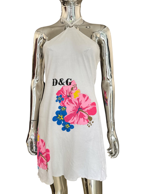 D&G Beachwear Halterneck White Dress