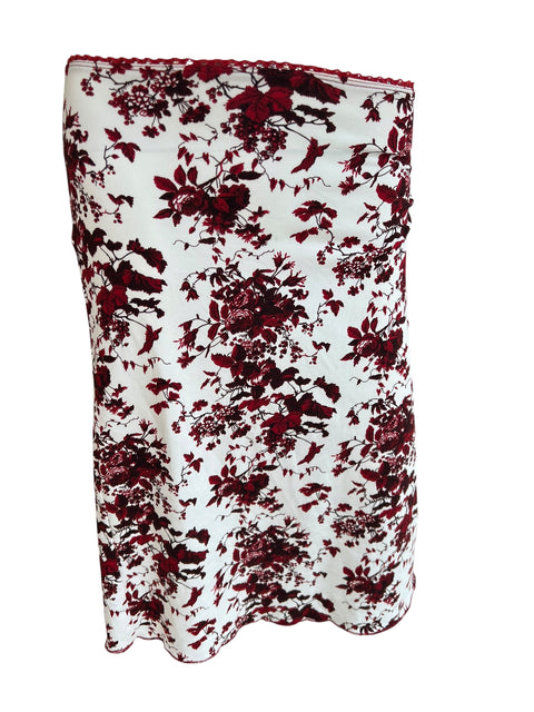 Terranova White Red Roses Print Skirt