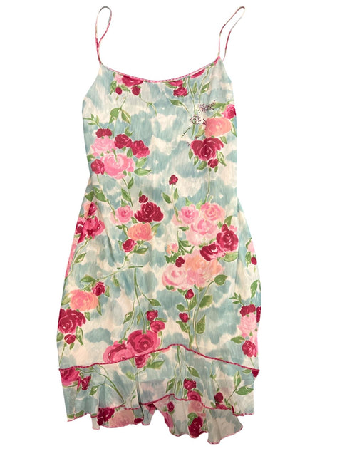Blumarine Flowers Short Fluid Dress