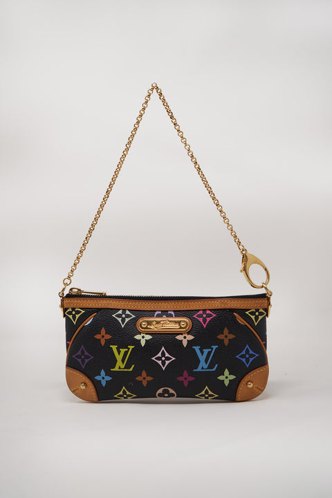 Louis Vuitton x Takashi Murakami Black Milla MM Pouch