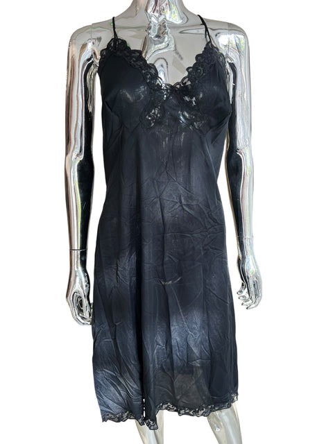Vintage Black Lace Long Nightgown