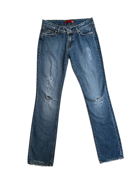Lui Jo Ripped Jeans With Rhinestones