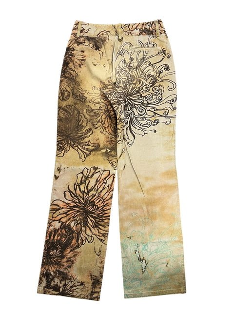Just Cavalli Beige Brown Print Pant