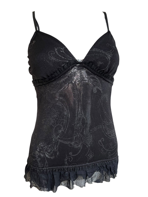 Vintage Black Shane Transparent Tank Top