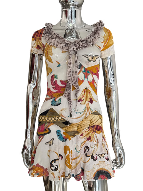 Just Cavalli Ruffled Collar & Butterflies Dress