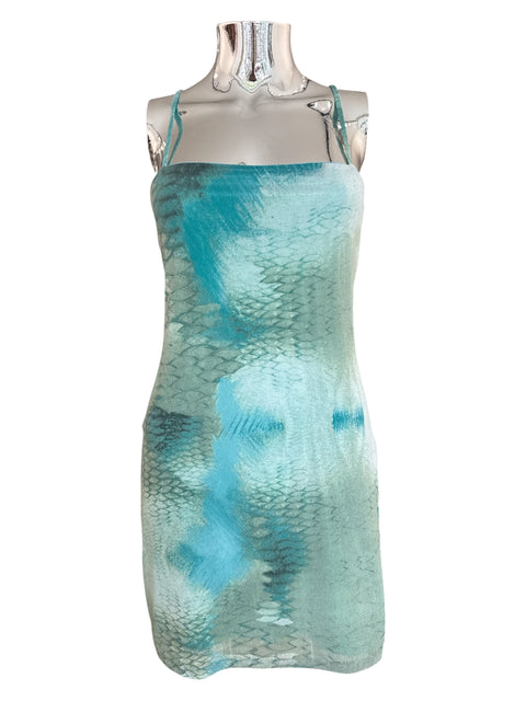 Just Cavalli Teal Mermaid Minidress