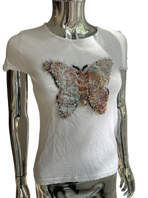Patrizia Pepe White Butterfly T-shirt