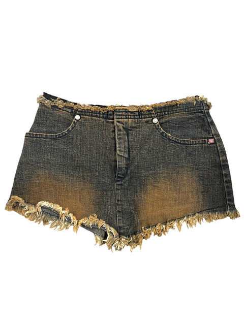 Vintage Brown Denim Mini Short
